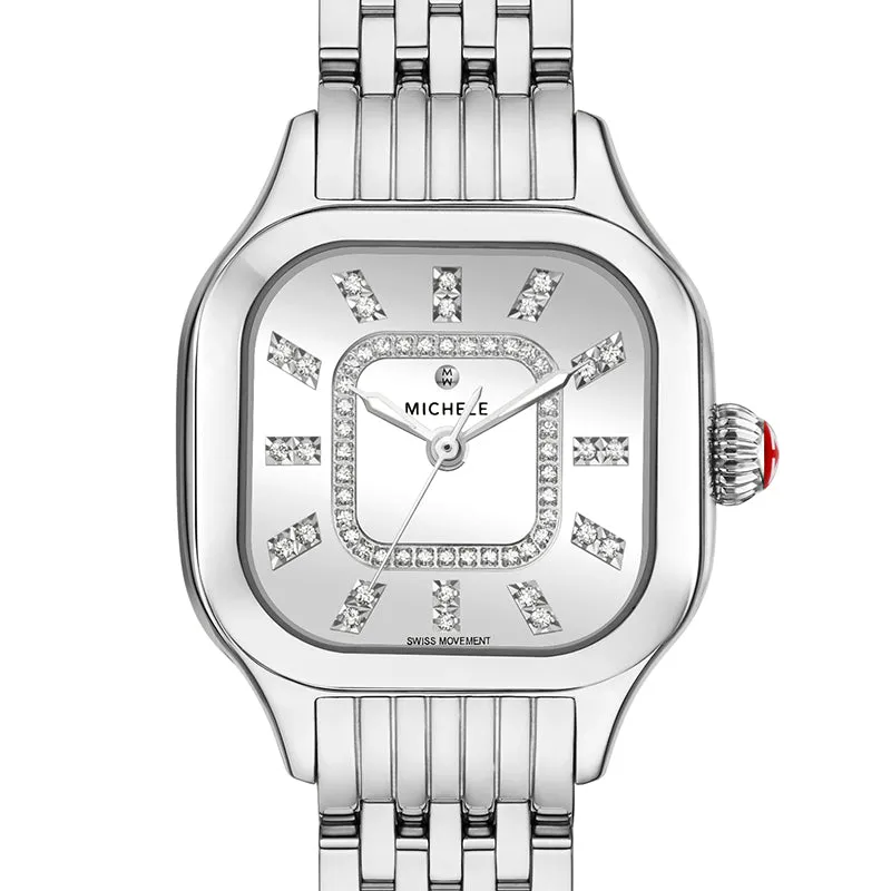 Michele Meggie Stainless Steel Diamond Dial Watch - MWW33B000012