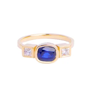 Midnight Sparkle 18ct yellow gold ring