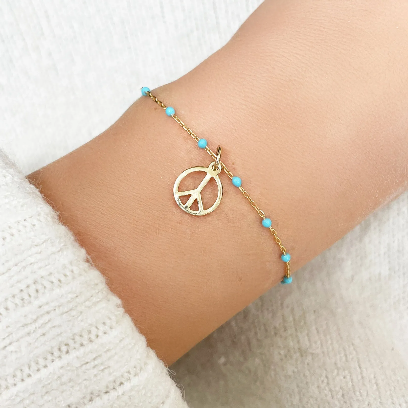 Mini Gold Peace Charm