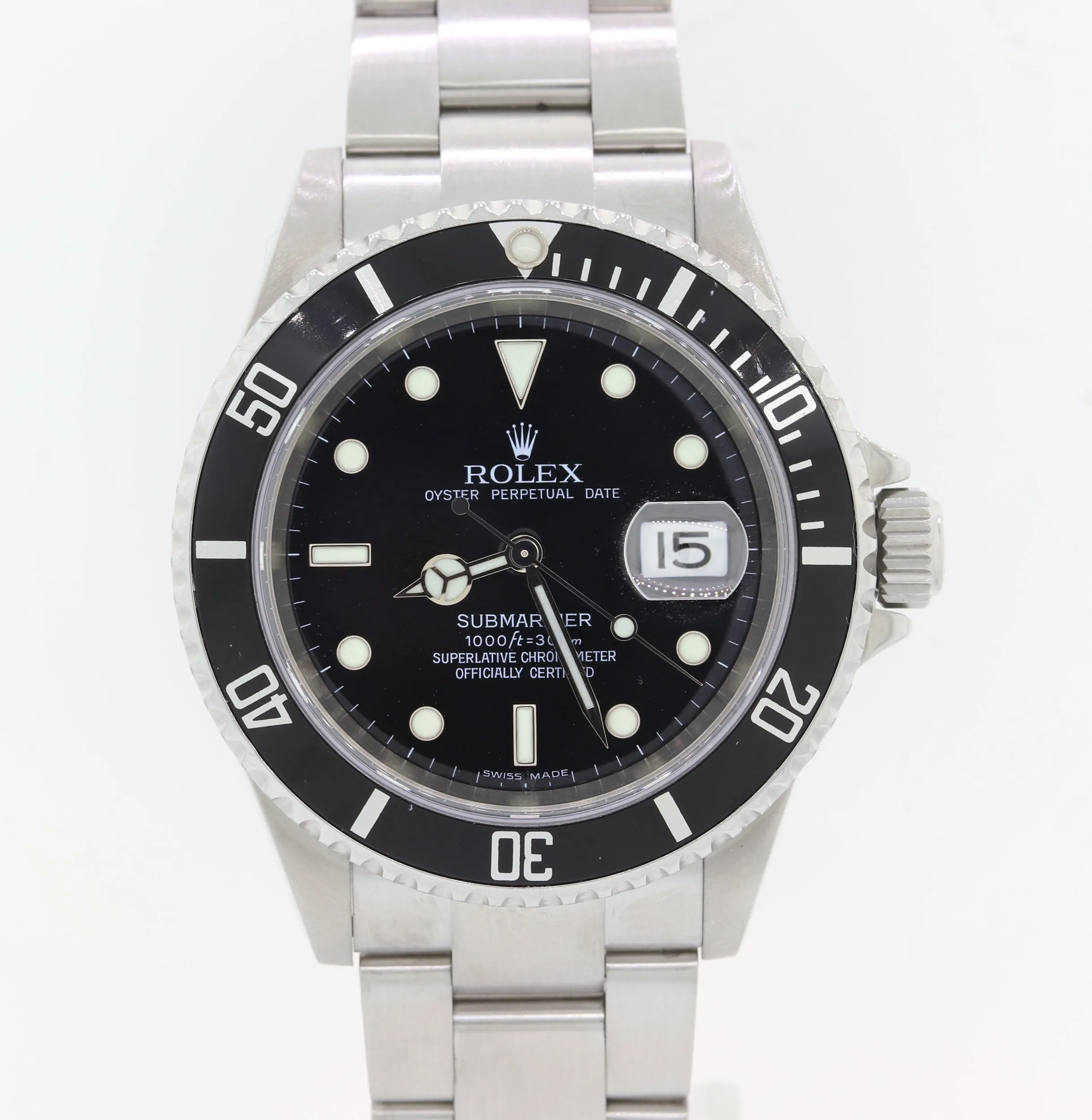 MINT Rolex Submariner Date 16610 Steel SEL Pre-Ceramic Black 40mm Watch