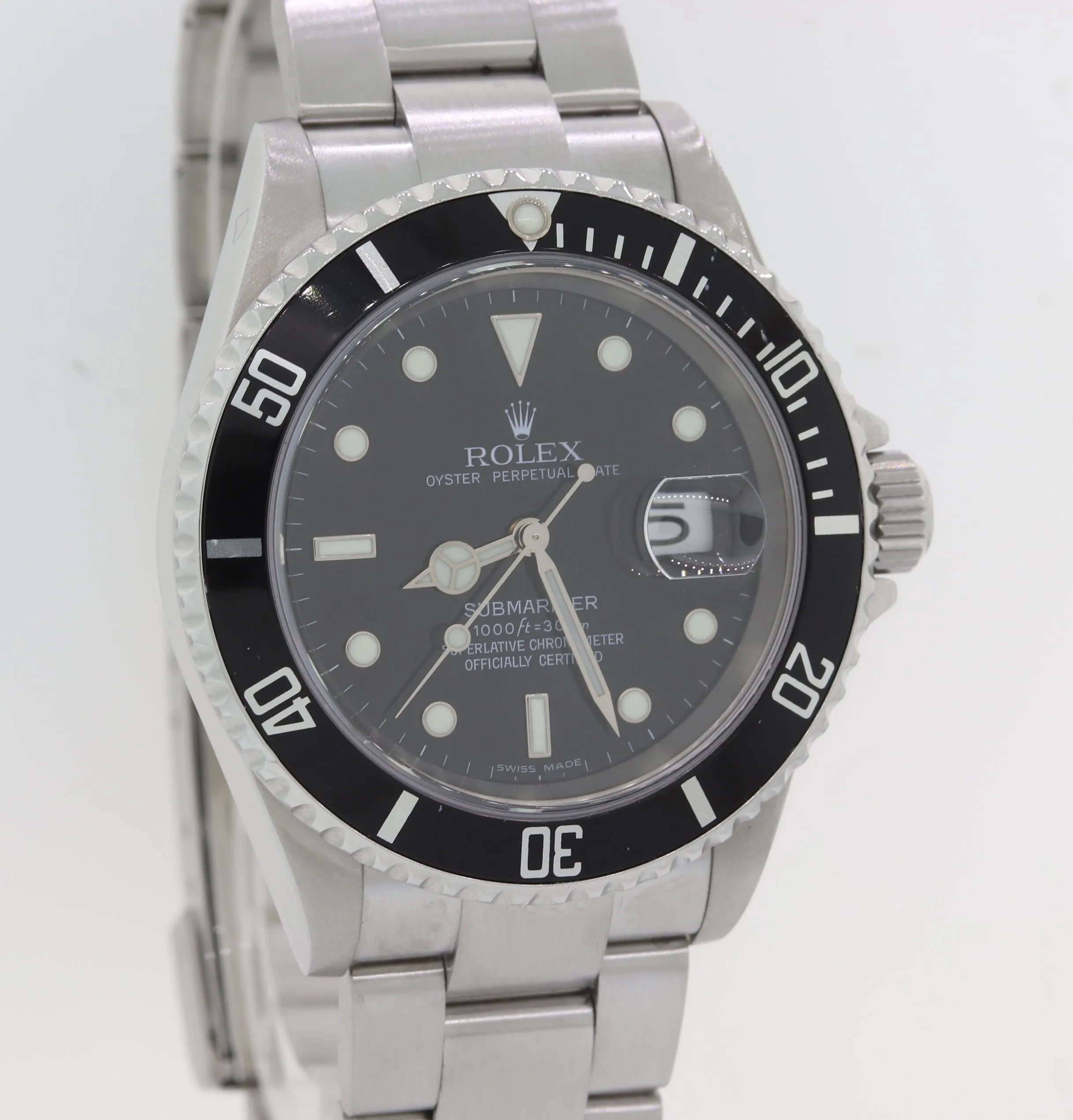 MINT Rolex Submariner Date 16610 Steel SEL Pre-Ceramic Black 40mm Watch