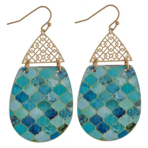 Mint Wood inspired teardrop Earrings
