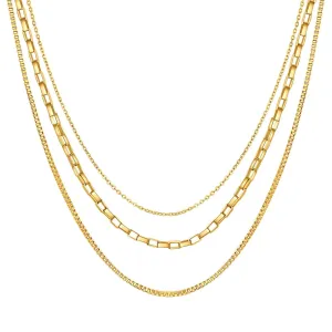 Modern Chain Necklace in 18K Gold Plated Steel