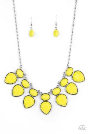 Modern Masquerade Yellow Paparazzi Necklace