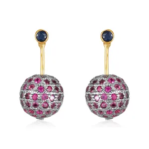 Mona Ruby Disco Ball Earrings