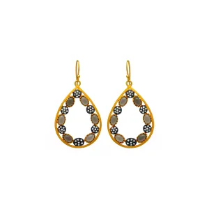 Mosaic Golden Teardrop Earrings
