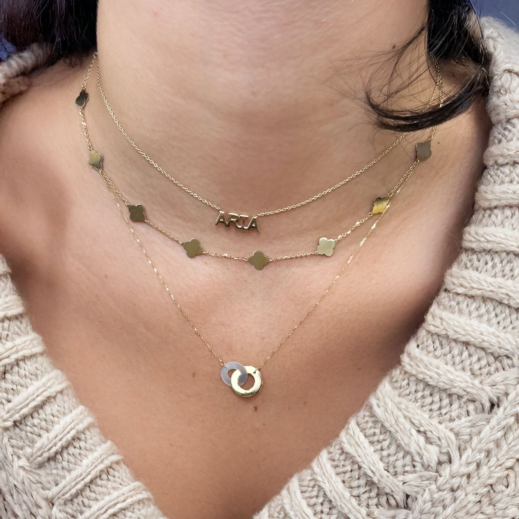 Mother of Pearl and Gold Infinity Necklace