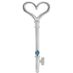 Mother's Family Birthstone Key Pendant or Necklace