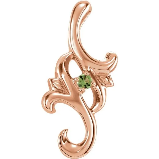 Mother's Family Birthstone Slide Floral Pendant or Necklace
