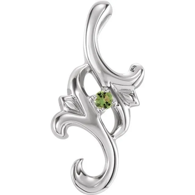 Mother's Family Birthstone Slide Floral Pendant or Necklace