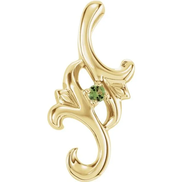 Mother's Family Birthstone Slide Floral Pendant or Necklace