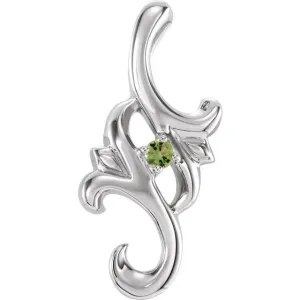 Mother's Family Birthstone Slide Floral Pendant or Necklace