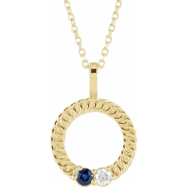 Mother's Family Circle Birthstone Pendant or Necklace