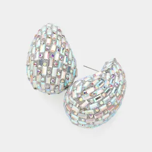Multi AB Stone Embellished Teardrop Pageant Earrings | Prom Earrings |  623355