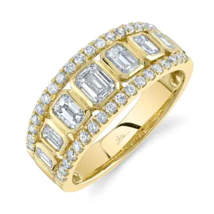 Multi Emerald Cut Diamond Ring