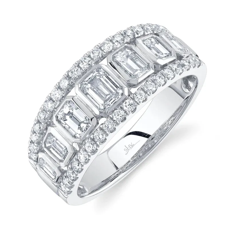 Multi Emerald Cut Diamond Ring