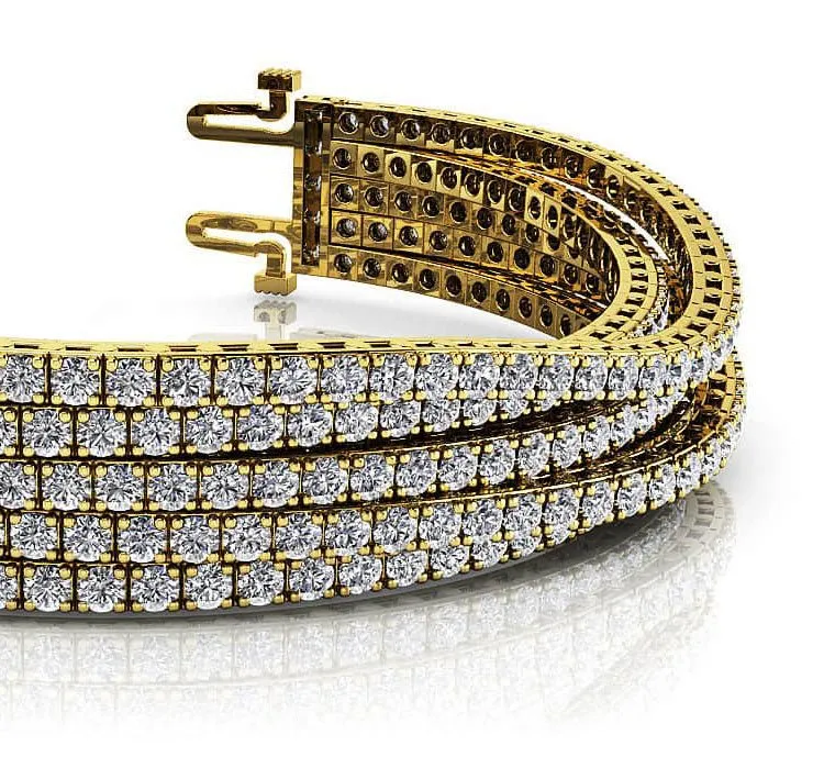 Multi Strand Flexible Diamond Tennis Bracelet Lab-Grown Diamond with 4.60 ct.(finished) 1.3mm