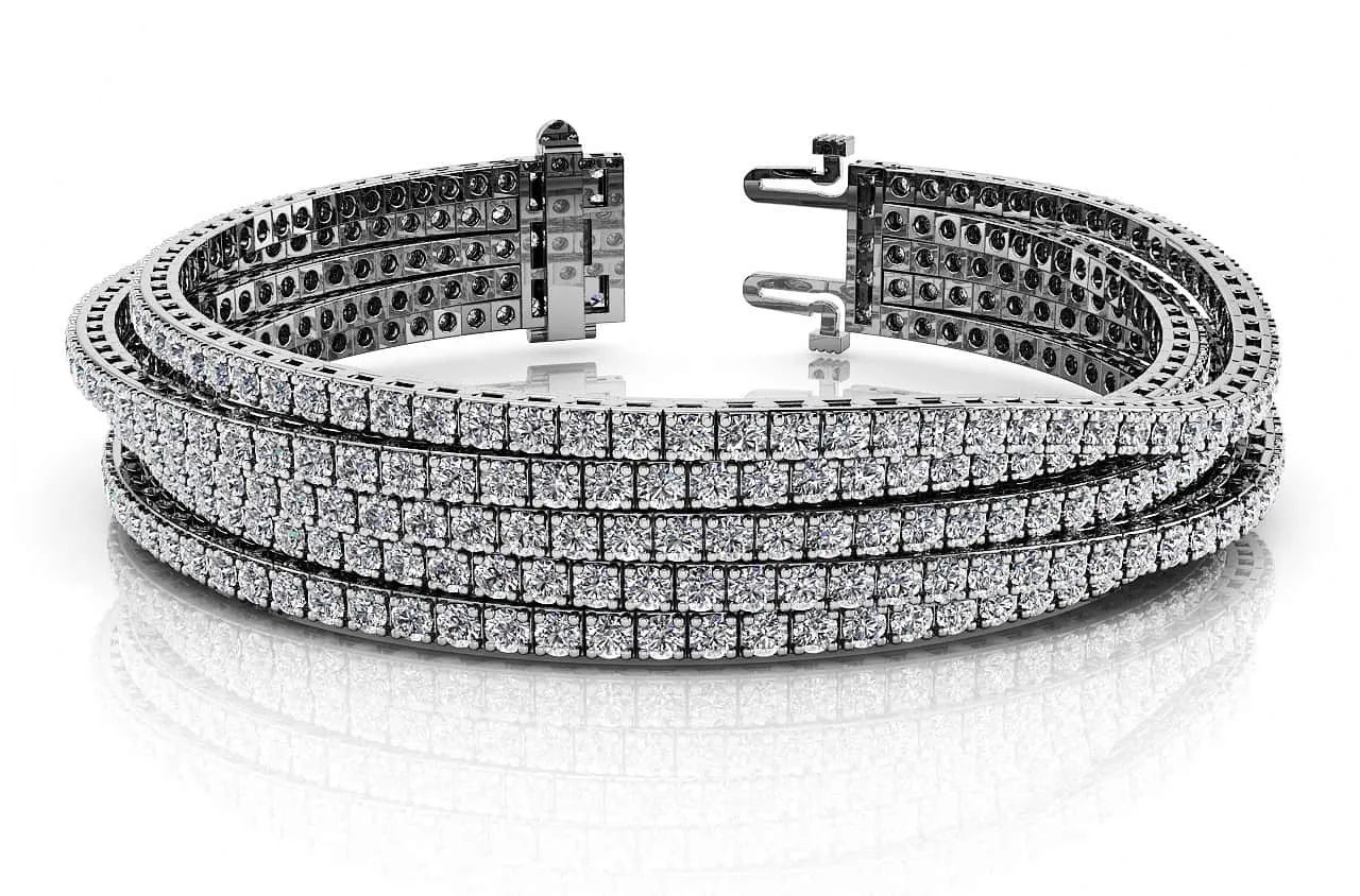 Multi Strand Flexible Diamond Tennis Bracelet Lab-Grown Diamond with 4.60 ct.(finished) 1.3mm