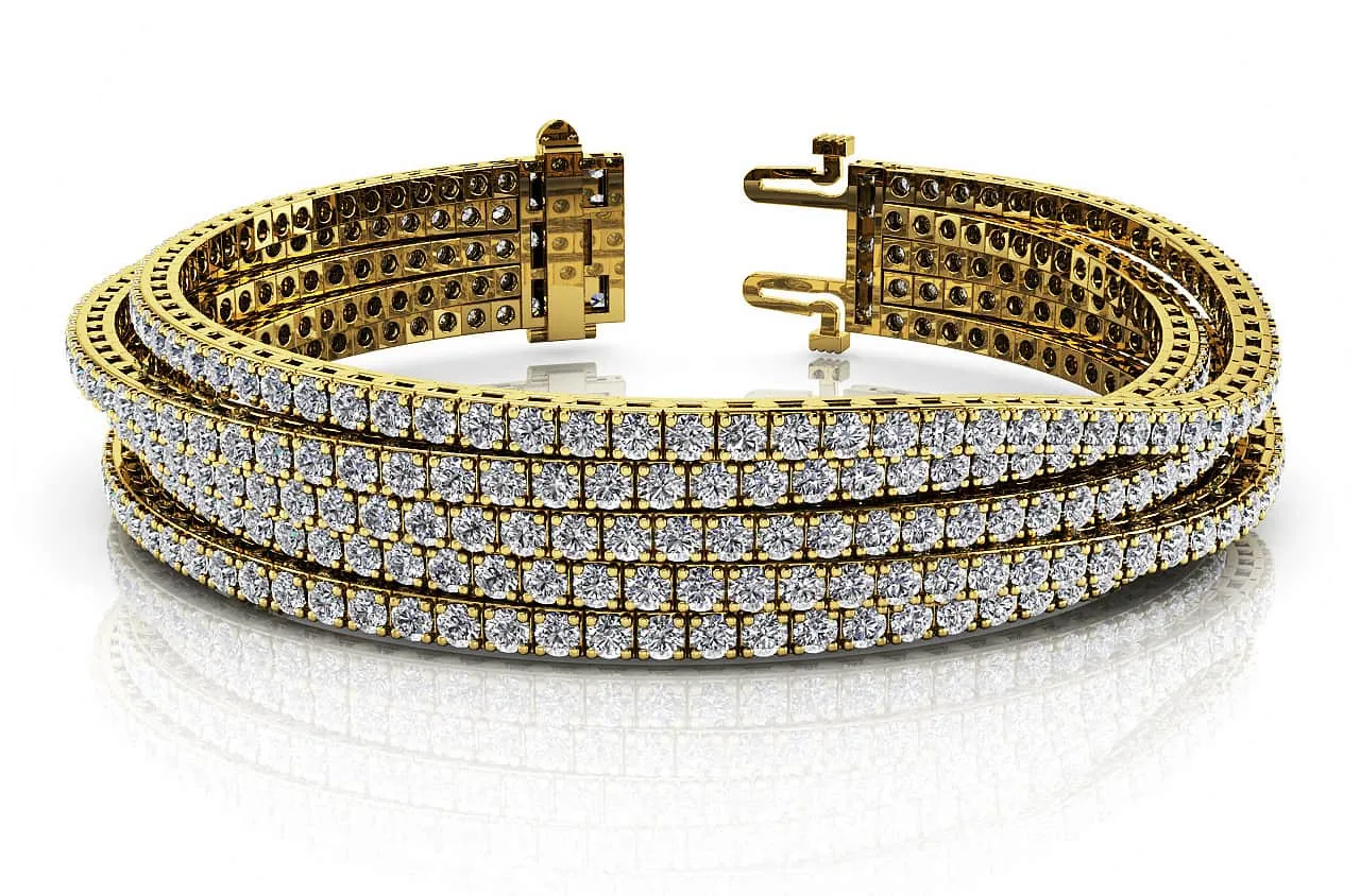 Multi Strand Flexible Diamond Tennis Bracelet Lab-Grown Diamond with 4.60 ct.(finished) 1.3mm
