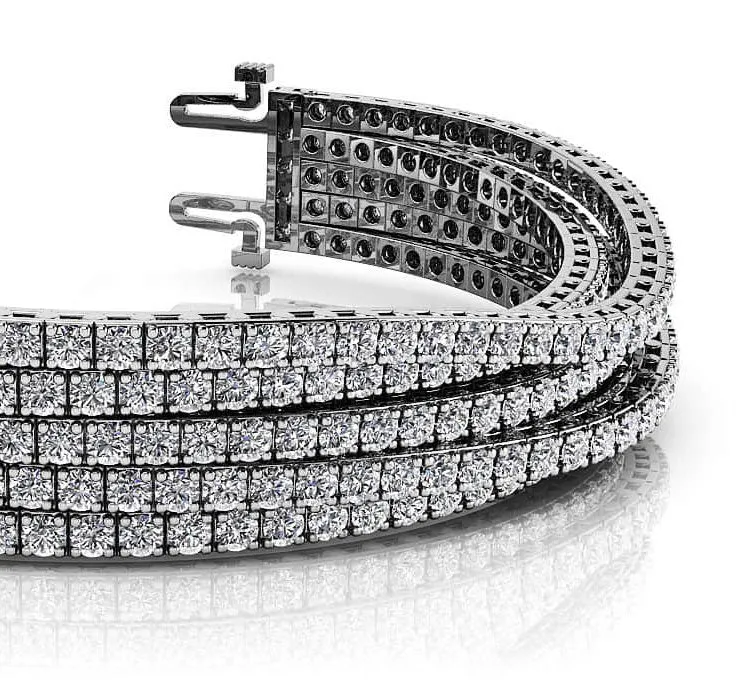 Multi Strand Flexible Diamond Tennis Bracelet Lab-Grown Diamond with 4.60 ct.(finished) 1.3mm