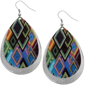 Multicolor Diamond Pattern Teardrop Earrings