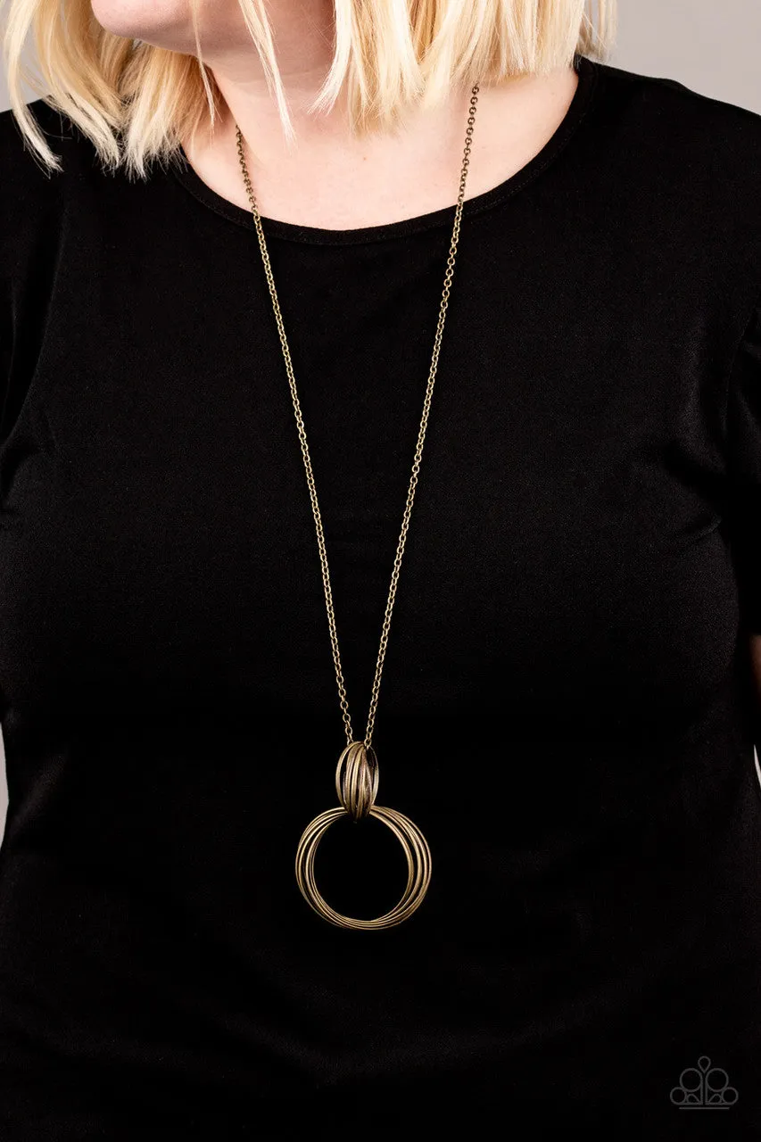 My Ears are Ringing Brass Paparazzi Necklace