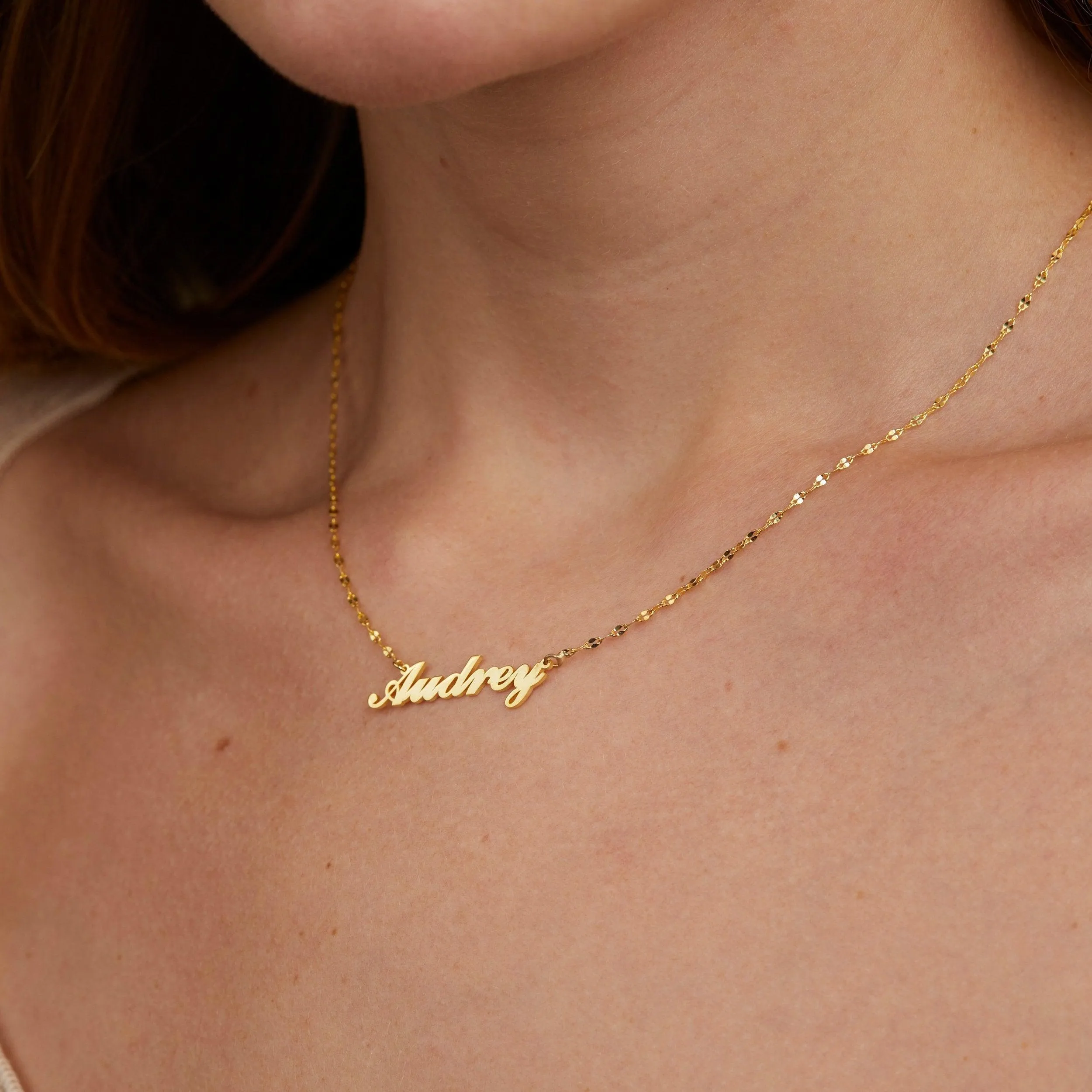 Name Necklace with Italian Chains - 18K Gold Vermeil