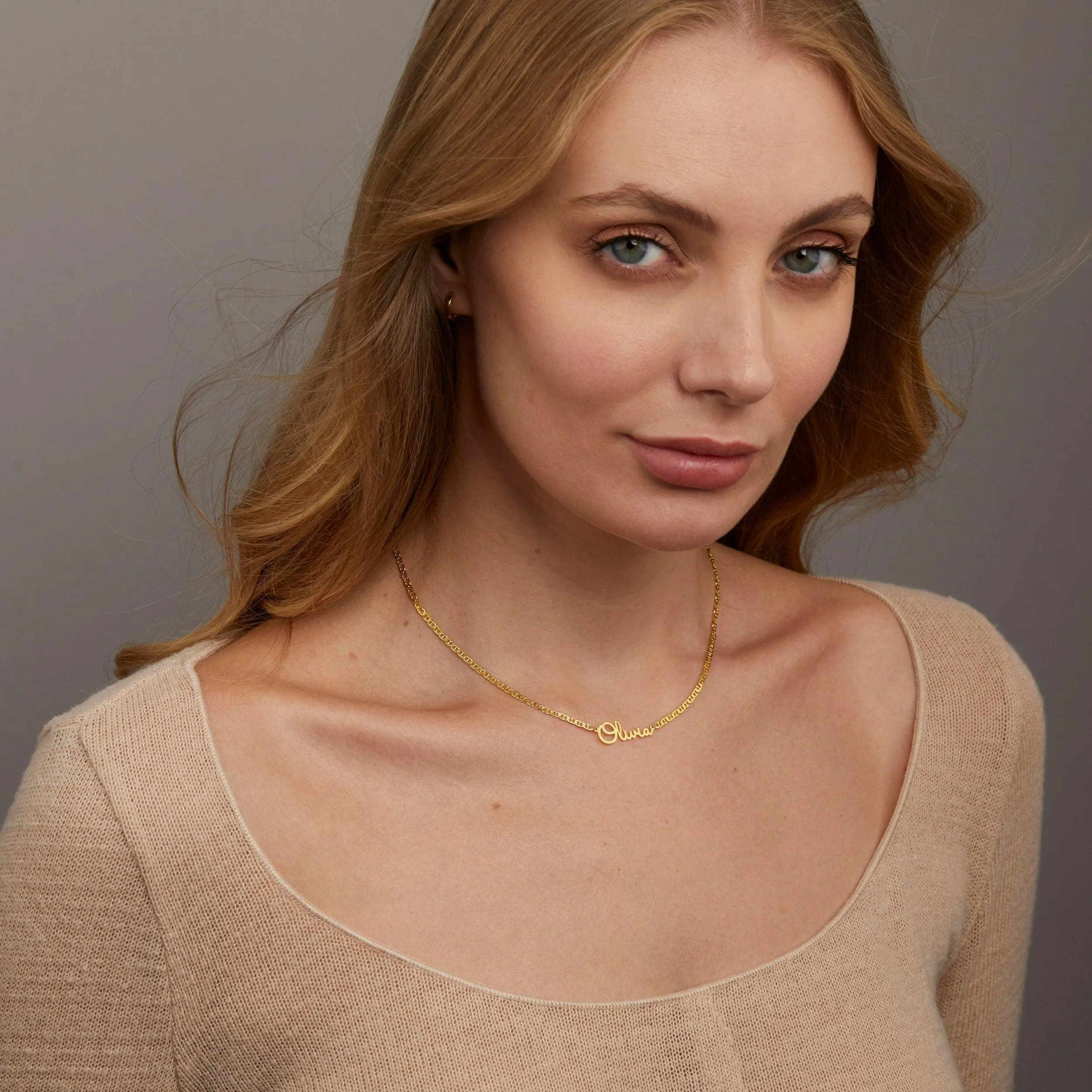 Name Necklace with Italian Chains - 18K Gold Vermeil