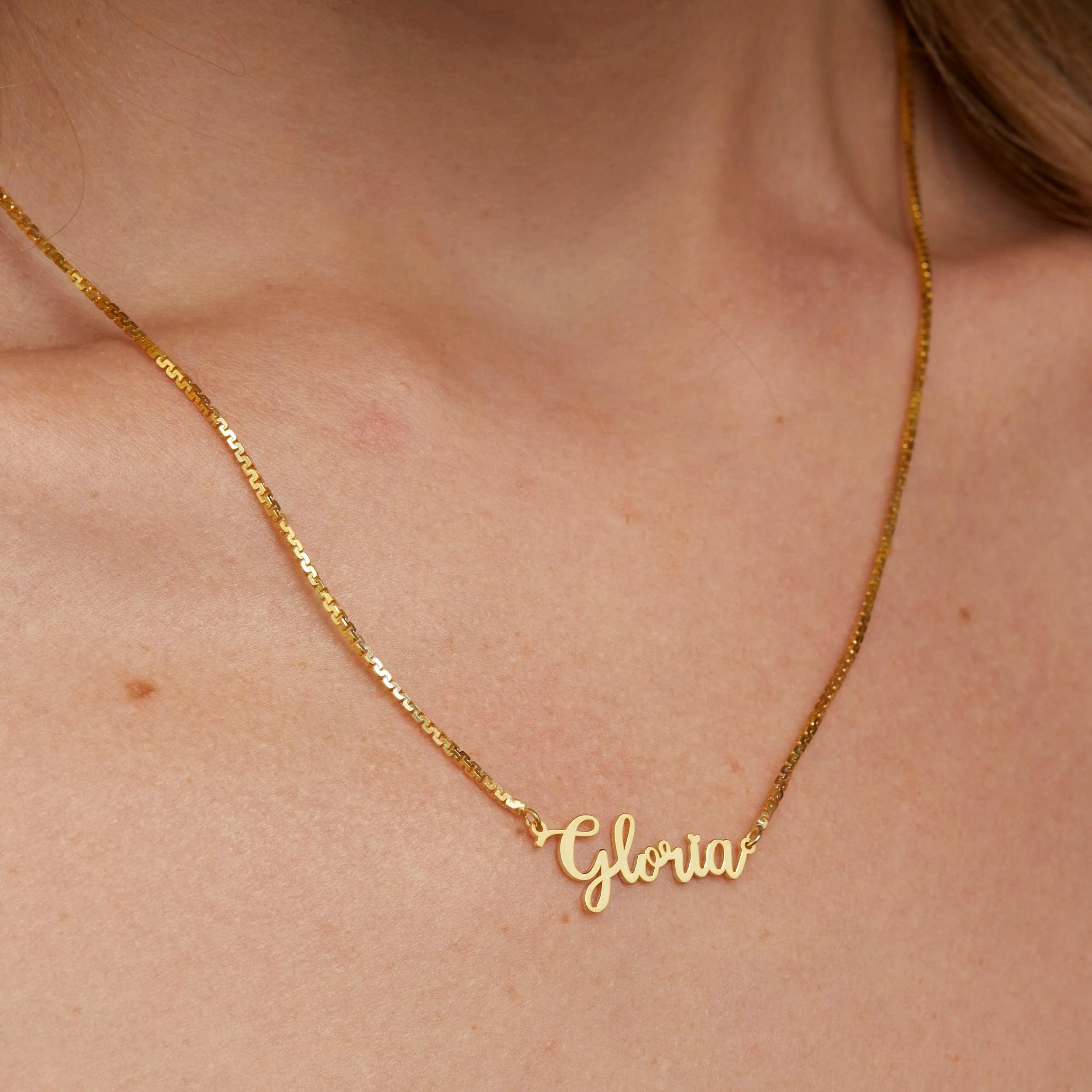 Name Necklace with Italian Chains - 18K Gold Vermeil
