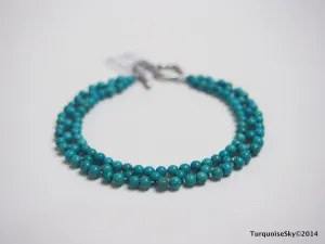 Natural pure turquoise beads bracelet 7 inches