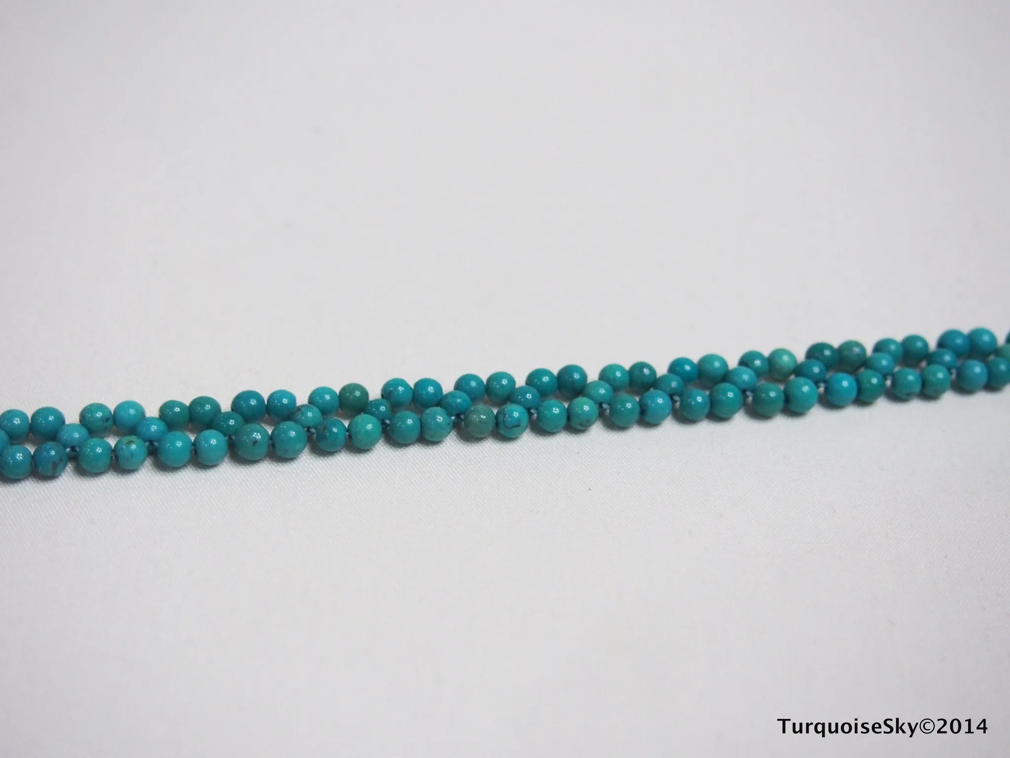 Natural pure turquoise beads bracelet 7 inches