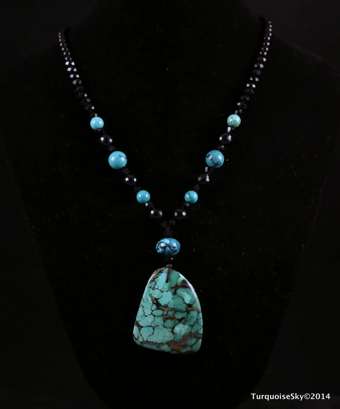 Natural turquoise necklace 26 inches