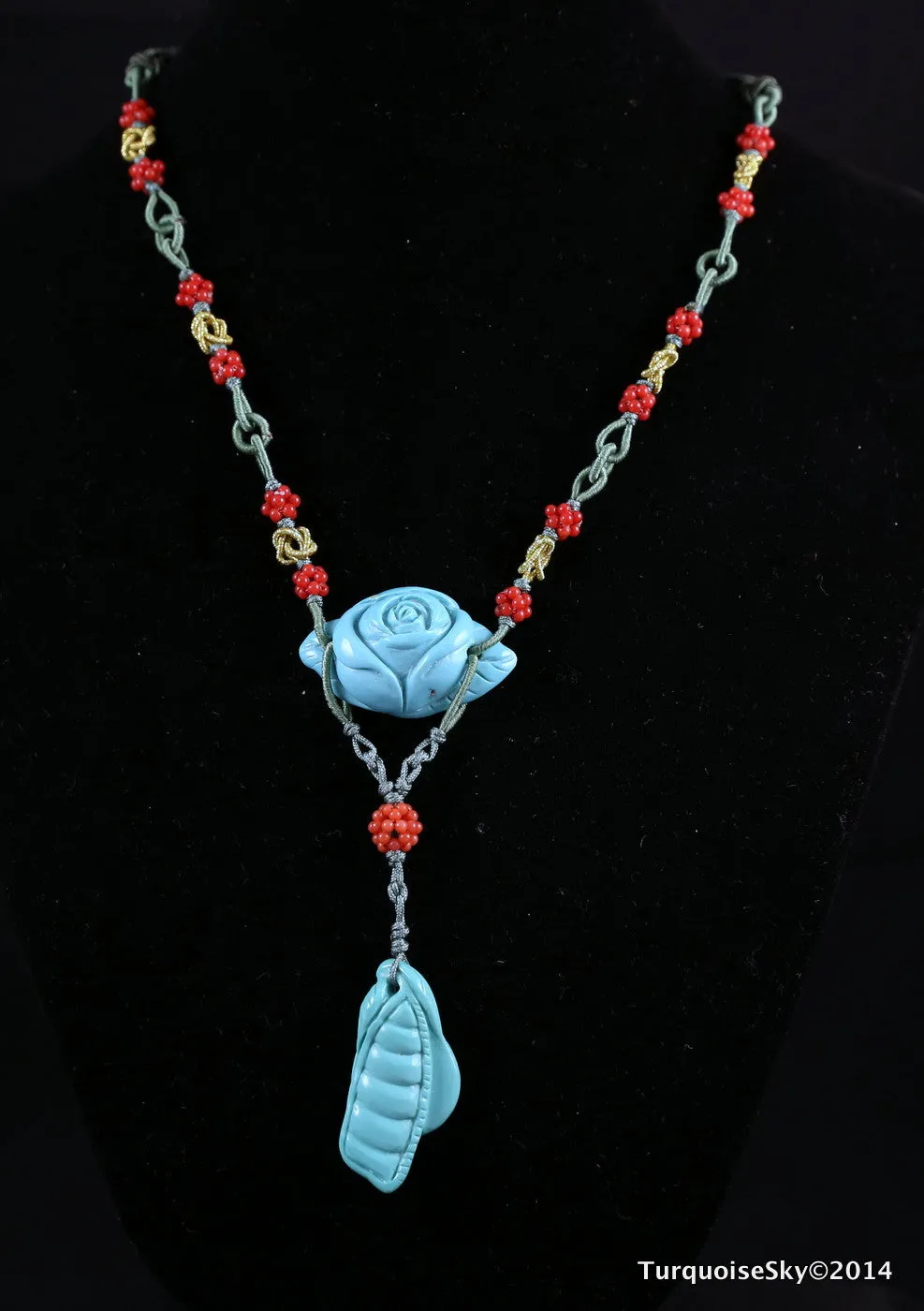 Natural turquoise necklace 26  inches