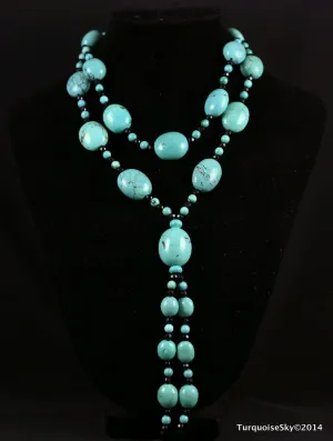Natural turquoise necklace 26 inches