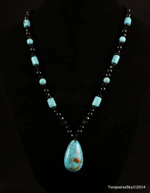 Natural turquoise necklace 26 inches