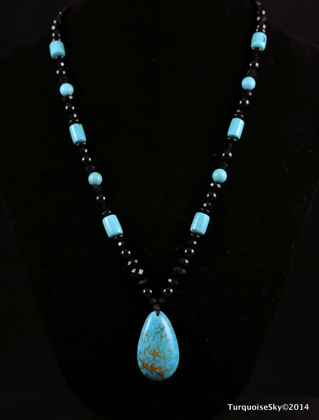 Natural turquoise necklace 26 inches