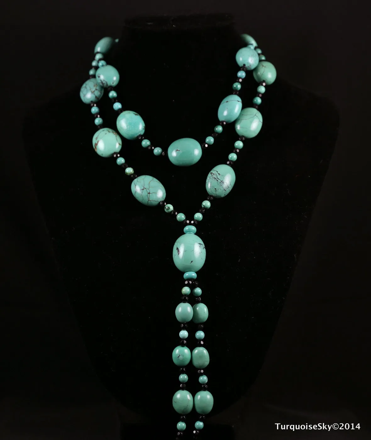 Natural turquoise necklace 26 inches