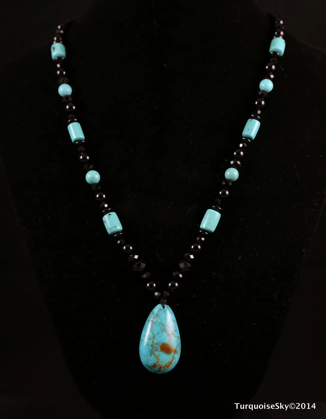Natural turquoise necklace 26 inches