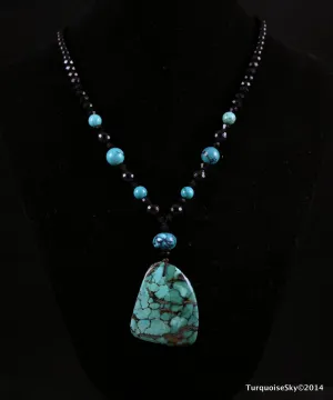 Natural turquoise necklace 26 inches