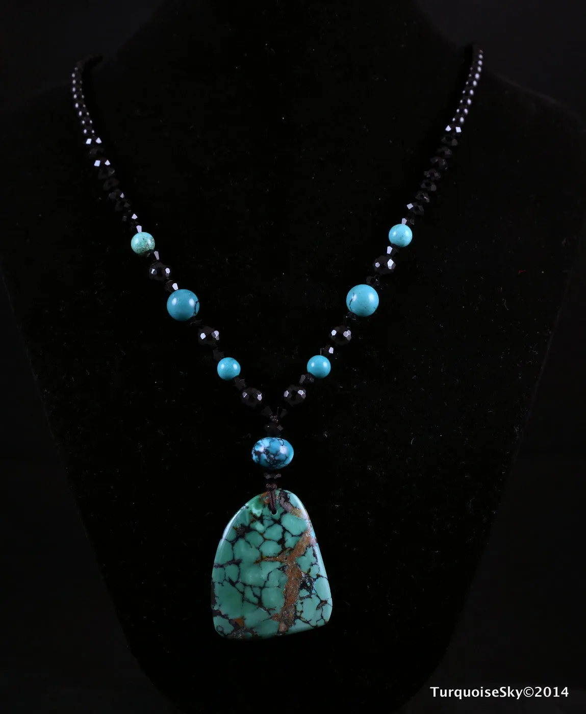 Natural turquoise necklace 26 inches