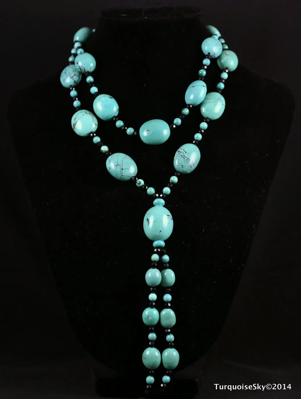 Natural turquoise necklace 26 inches