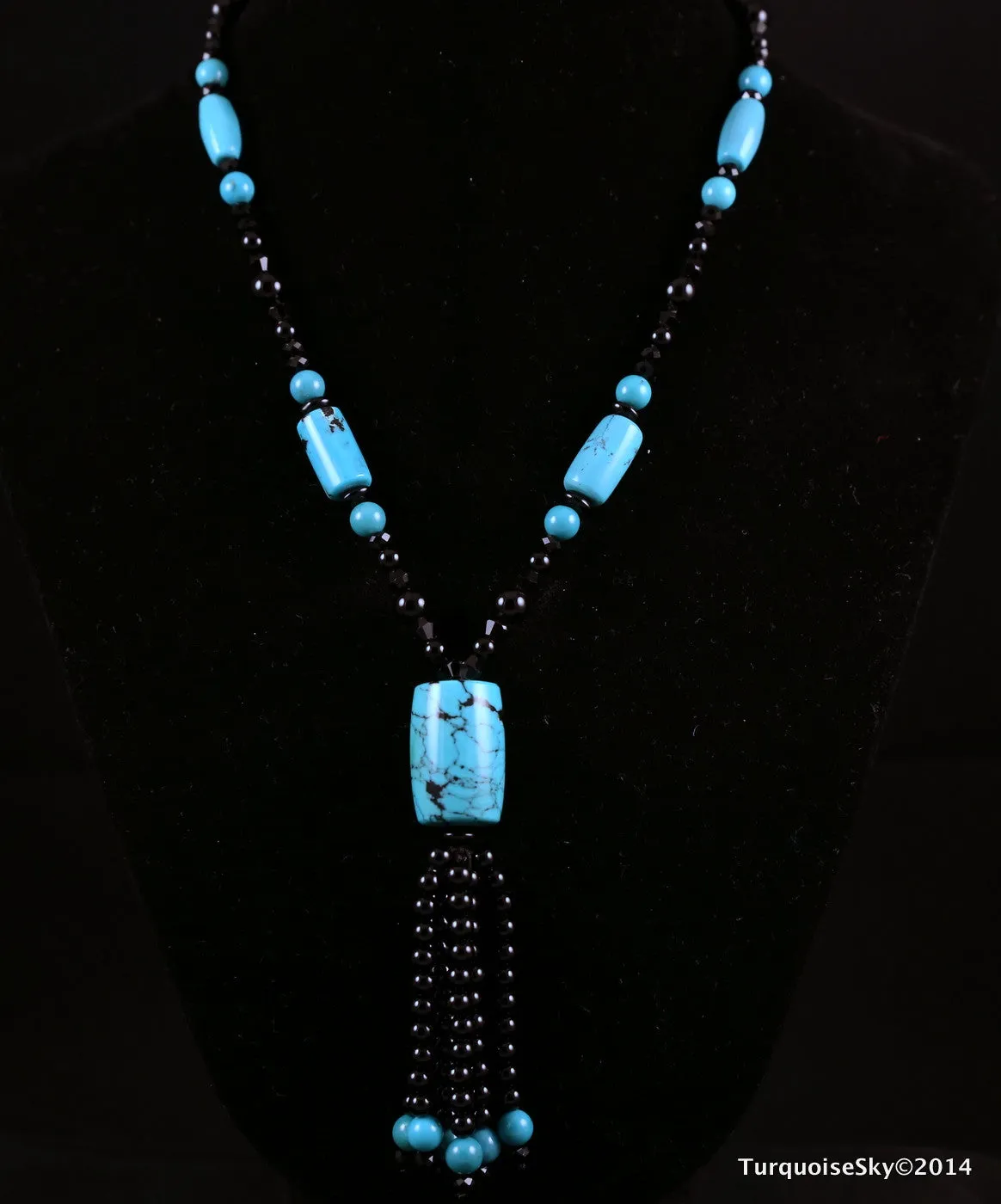 Natural turquoise necklace 28 inches
