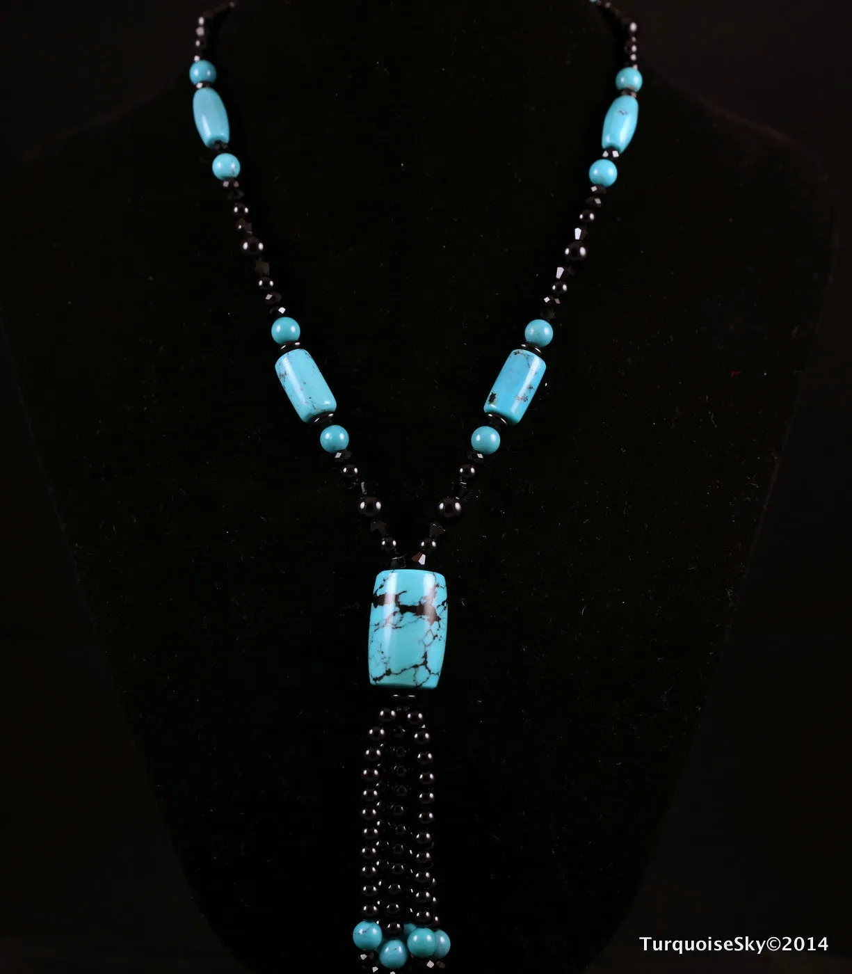 Natural turquoise necklace 28 inches
