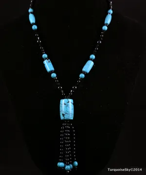 Natural turquoise necklace 28 inches