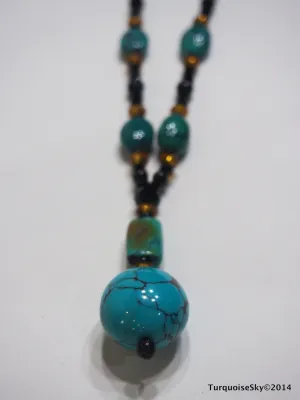 Natural turquoise necklace 31 inches