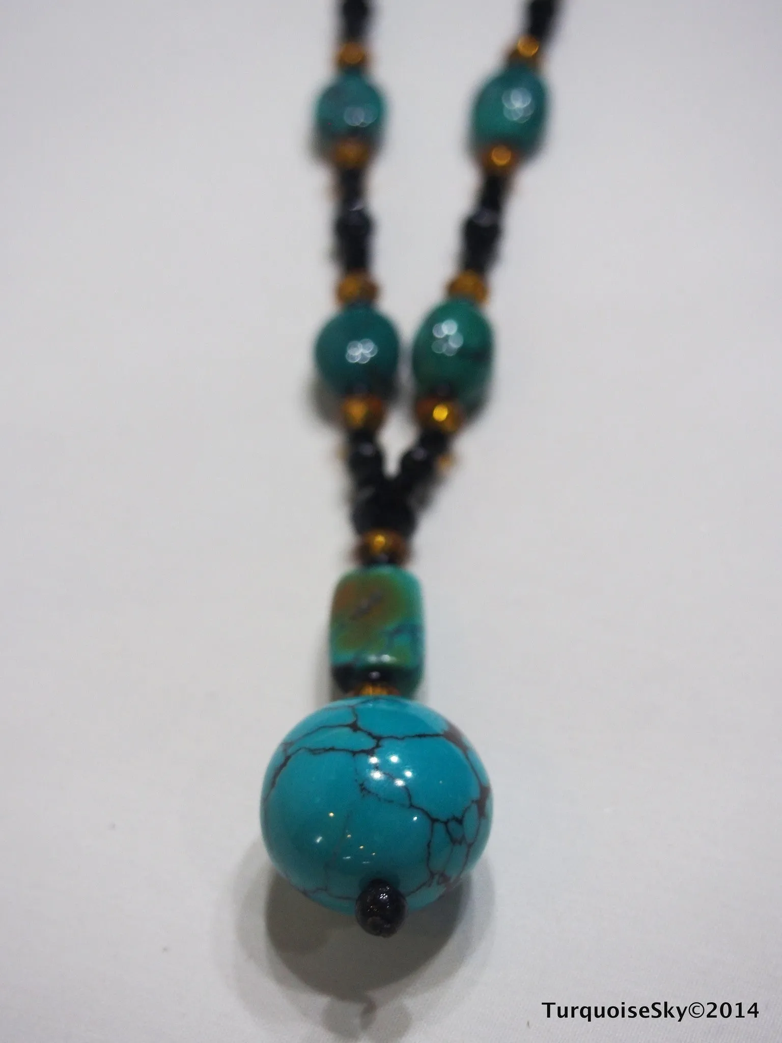 Natural turquoise necklace 31 inches