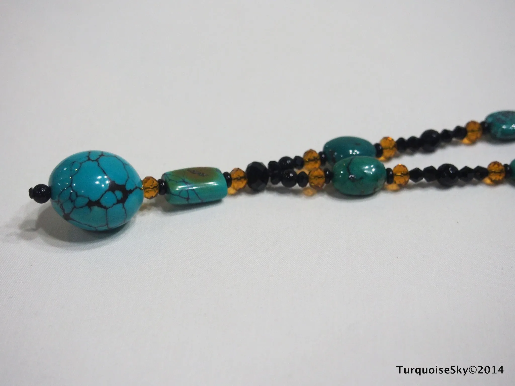 Natural turquoise necklace 31 inches