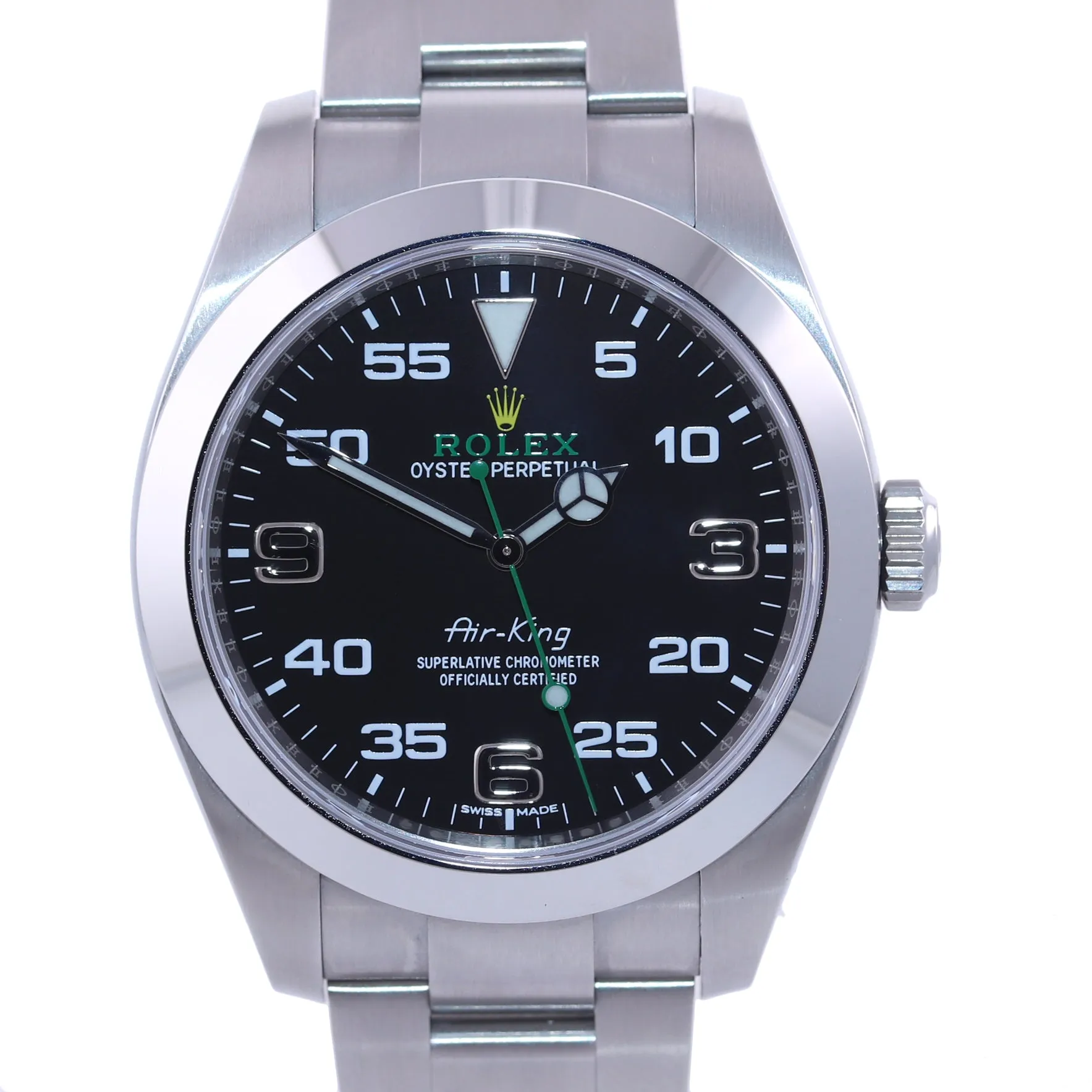 NEW 2020 PAPERS Rolex Air-King 116900 Green Arabic 40mm Steel Watch Box