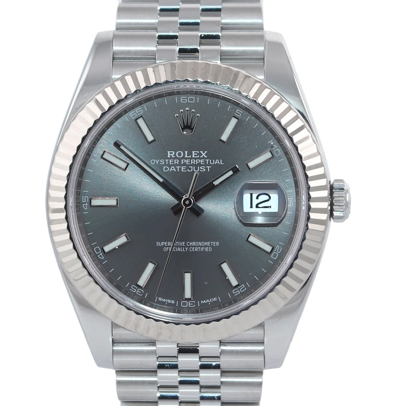 NEW 2020 PAPERS Rolex DateJust 41 Dark Rhodium 126334 Steel 18K Jubilee Watch