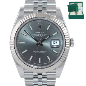 NEW 2020 PAPERS Rolex DateJust 41 Dark Rhodium 126334 Steel 18K Jubilee Watch